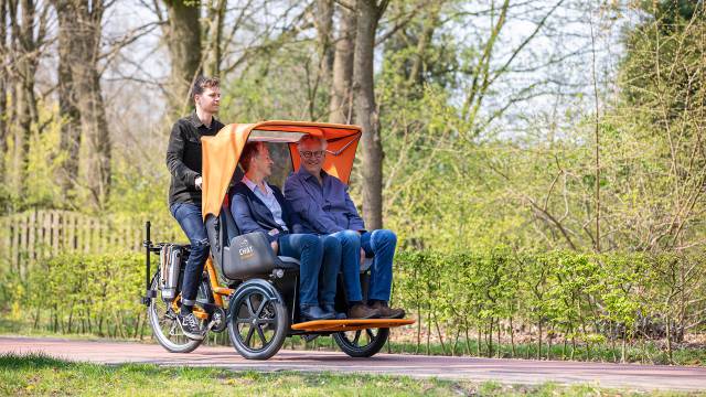 Chat Rikscha Transportfahrrad im Einsatz