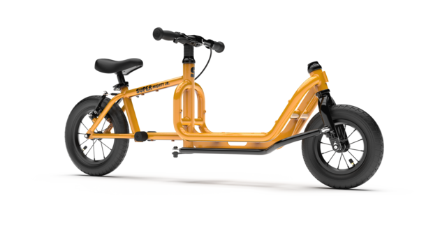 Laufrad der Marke super bicycles in gelb